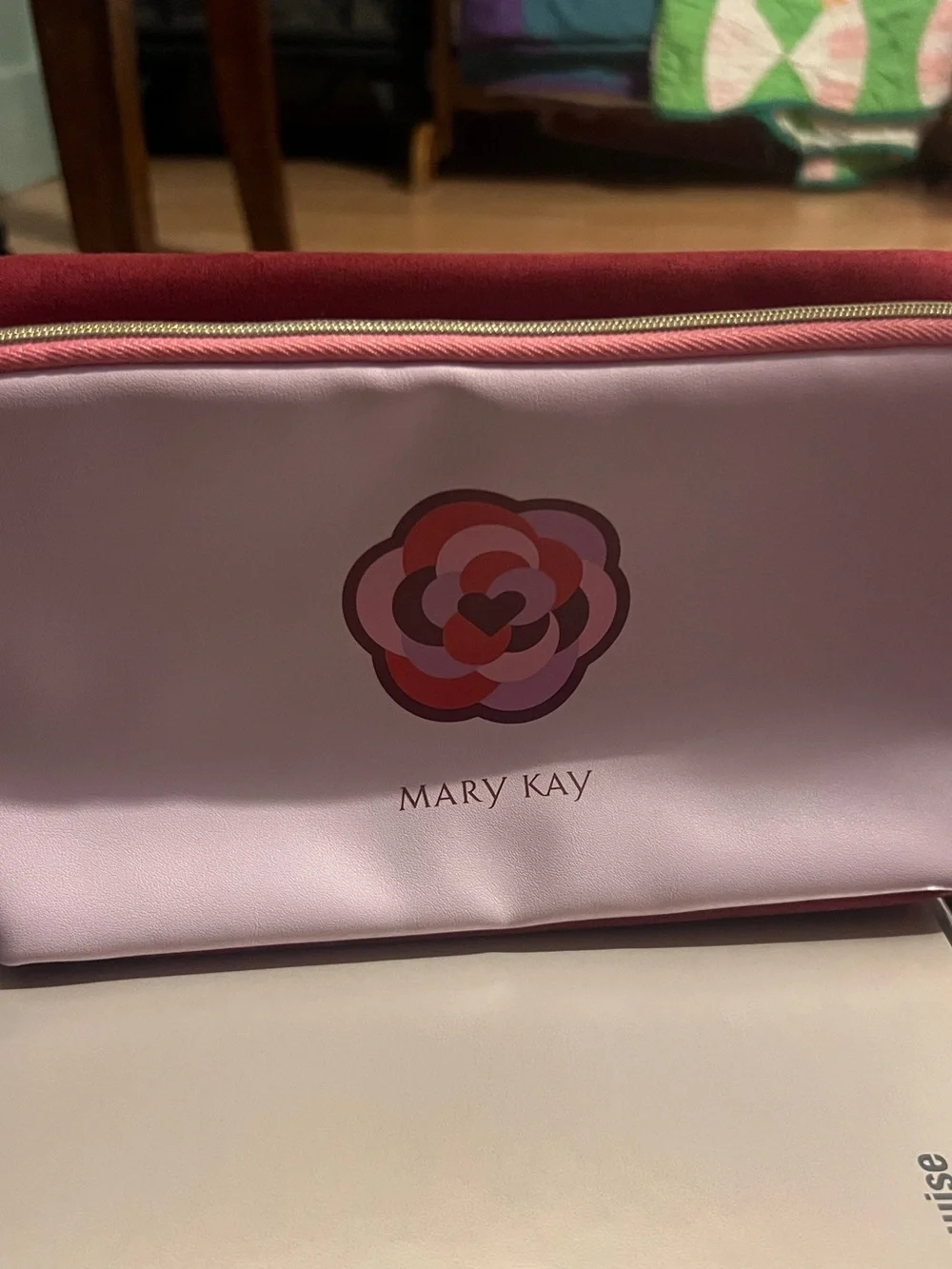 Mary Kay Limited Edition Pink & Burgundy Cosmetic Makeup Bag